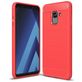 Mobigear Brushed Slim Samsung Galaxy A8 (2018) Hülle Flexibles TPU Backcover - Rot