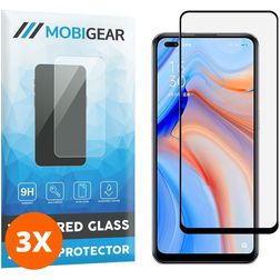 Mobigear Premium OPPO Reno 4 5G Panzerglas Displayschutz - Hüllenfreundlich - Schwarz (3er Pack)