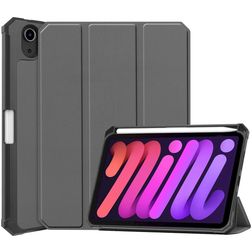 Mobigear Tri-Fold Shockproof iPad Mini 7 (2024) Hülle Klapphülle + Stifthalter - Grau