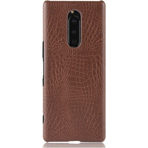 Mobigear Croco Sony Xperia 1 Hülle Hardcase Backcover - Braun