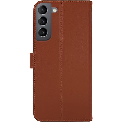 Valenta Classic Samsung Galaxy S22 Plus Hülle Echtes Leder Klapphülle Geldbörse - Braun