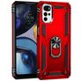 Mobigear Armor Ring Motorola Moto G22 Hülle Hardcase Backcover Stoßfest mit Ringhalter - Rot