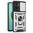 Mobigear Armor Ring Cam Slide Xiaomi Redmi 10 5G Hülle Hardcase Backcover Stoßfest mit Ringhalter und Kamera Slider - Silber