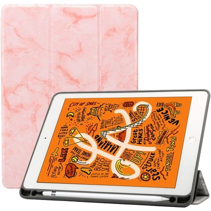 Mobigear Tri-Fold Marble iPad Air 3 (2019) Klapphülle + Stylus-Halter - Pink
