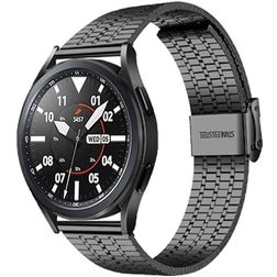 Mobigear Seven Bead Edelstahl Smartwatch Armband Klappschließe - 20-mm-Universalanschluss - Schwarz