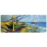 Mobigear Anti-Slip Mauspad - 40 x 90 CM - Fishing Boats on the Beach