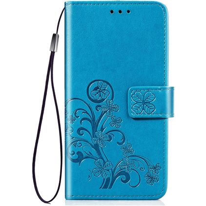 Mobigear Clover Huawei P40 Pro Hülle Klapphülle Geldbörse - Blau