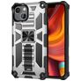 Mobigear Armor Stand iPhone 13 Pro Max Hülle Hardcase Backcover Stoßfest mit Ständer - Silber