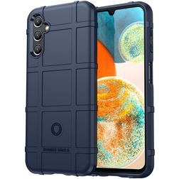 Mobigear Rugged Shield Samsung Galaxy A14 Hülle Flexibles TPU Backcover Stoßfest - Blau