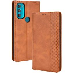 Mobigear Sensation Motorola Moto G71 5G Hülle Klapphülle Geldbörse - Braun