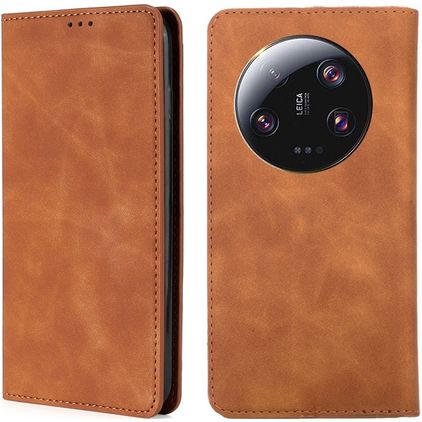 Mobigear Retro Slim Xiaomi 13 Ultra Hülle Klapphülle Geldbörse - Braun