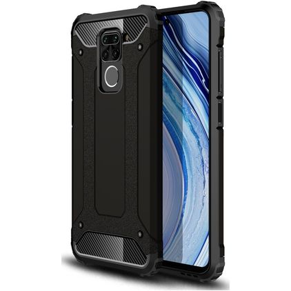 Mobigear Outdoor Xiaomi Redmi Note 9 Hülle Hardcase Backcover Stoßfest - Schwarz