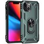 Mobigear Armor Ring iPhone 13 Hülle Hardcase Backcover Stoßfest mit Ringhalter - Grün