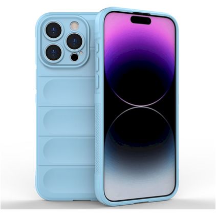 Mobigear Bumpy iPhone 15 Pro Max Hülle Flexibles TPU Backcover - Blau