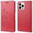 Mobigear Flowers iPhone 14 Pro Hülle Klapphülle Geldbörse - Rot