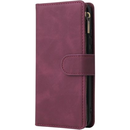 Mobigear Zipper Huawei P40 Pro Hülle Klapphülle Geldbörse - Rot
