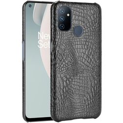 Mobigear Croco OnePlus Nord N100 Hülle Hardcase Backcover - Schwarz