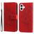 Mobigear Flowers iPhone 17 Hülle Klapphülle Geldbörse - Rot