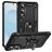 Mobigear Armor Ring Samsung Galaxy S25 Edge Hülle Hardcase Backcover Stoßfest mit Ringhalter - Schwarz
