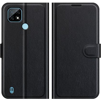 Mobigear Classic Realme C21 Hülle Klapphülle Geldbörse - Schwarz