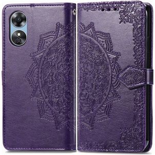 Mobigear Mandala OPPO A17 Hülle Klapphülle Geldbörse - Lila