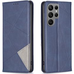 Mobigear Rhombus Slim Samsung Galaxy S23 Ultra Hülle Klapphülle - Blau