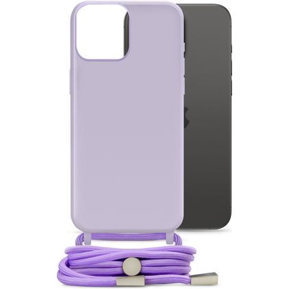 Mobilize Lanyard Gelly iPhone 15 Pro Max Flexibles TPU Handykette - Pastel Purple