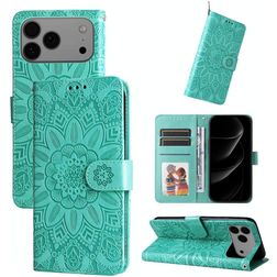 Mobigear Sunflower iPhone 17 Pro Max Hülle Klapphülle Geldbörse - Grün