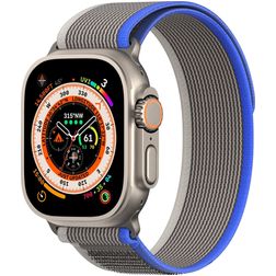 Dux Ducis YJ Nylon Apple Watch Armband Klettverschluss - 49/46/45/44 mm - Blau / Grau