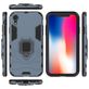 Mobigear Armor Ring iPhone XR Hülle Hardcase Backcover Stoßfest mit Ringhalter - Blau