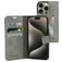 Mobiparts Classic Wallet iPhone 15 Pro Klapphülle Portemonnaie - Granite Grey