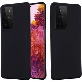 Mobigear Rubber Touch Samsung Galaxy S21 Ultra Silikon Hülle Backcover - Schwarz