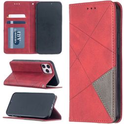 Mobigear Rhombus Slim iPhone 12 Hülle Klapphülle - Rot