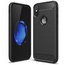 Mobigear Brushed Slim iPhone XS Hülle Flexibles TPU Backcover - Schwarz