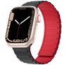 Mobigear Loop Mag Silikon Apple Watch Armband Magnetverschluss - 42/41/40/38 mm - Schwarz / Rot