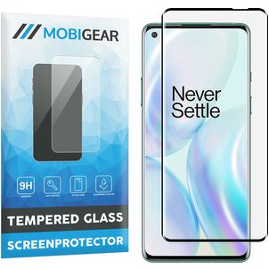 Mobigear Curved OnePlus 8 Panzerglas Gehärtetes Glas Displayschutz - Hüllenfreundlich - Schwarz