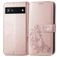 Mobigear Clover Google Pixel 6a Hülle Klapphülle Geldbörse - Roségold