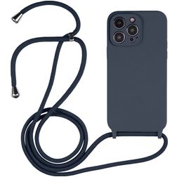Mobigear Lanyard iPhone 14 Pro Max Silikon Handykette - Dunkelblau