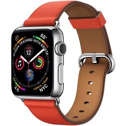 Mobigear Roma Leder Apple Watch Armband Dornschließe - 42/41/40/38 mm - Orange