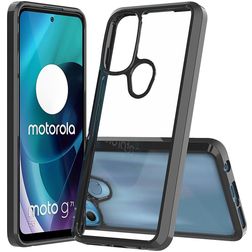 Mobigear Crystal Motorola Moto G71 5G Hülle Hardcase Backcover - Transparent / Schwarz