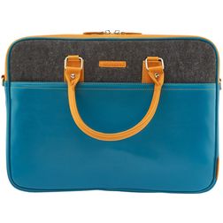 Valenta Laptop leather Echtes Leder Laptop Aktentasche 15.6 Zoll Laptoptasche + Handgriff - Ocean Blue