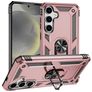 Mobigear Armor ring Samsung Galaxy S25 Hülle Hardcase Backcover Stoßfest mit Ringhalter - Roségold