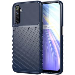 Mobigear Groove Realme 6 Hülle Flexibles TPU Backcover - Blau