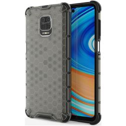 Mobigear Honeycomb Xiaomi Redmi Note 9S Hülle Hardcase Backcover Stoßfest - Grau