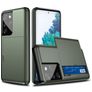 Mobigear Card Samsung Galaxy S21 Ultra Hülle Hardcase Backcover Stoßfest mit Kartenhalter - Armeegrün