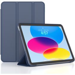 Mobigear Tri-Fold Gel iPad 10 (2022) Hülle TPU,Kunstleder Klapphülle - Dunkelblau