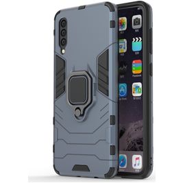 Mobigear Armor Ring Samsung Galaxy A50 Hülle Hardcase Backcover Stoßfest mit Ringhalter - Marineblau