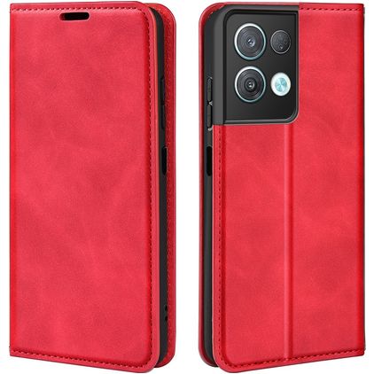 Mobigear Retro Slim OPPO Reno 8 Pro 5G Hülle Klapphülle Geldbörse - Rot