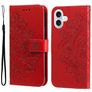Mobigear Flowers iPhone 17 Hülle Klapphülle Geldbörse - Rot