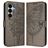Mobigear Butterfly Samsung Galaxy A27 Hülle Klapphülle Geldbörse - Grau
